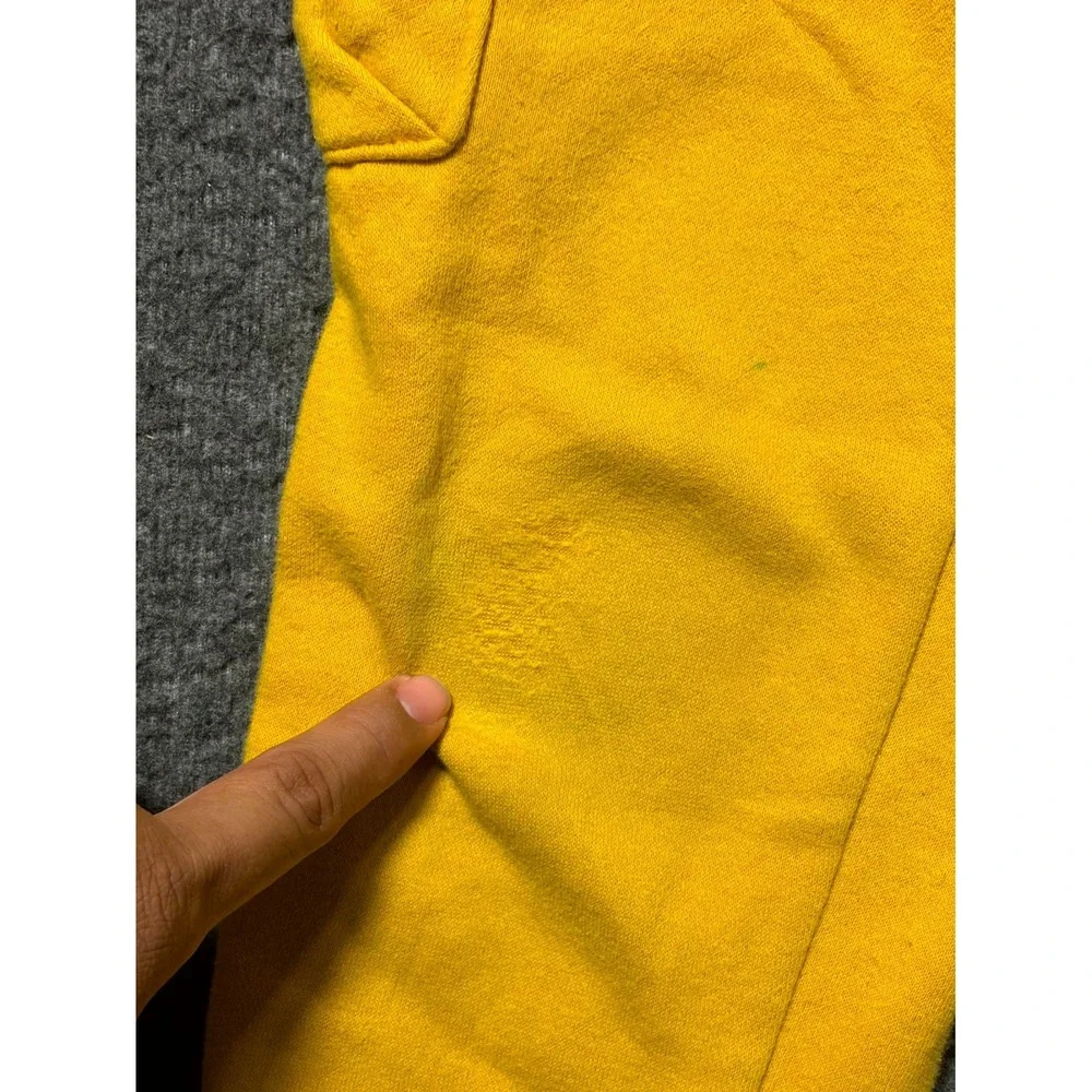 Nike Club Cargo Jogger Pants Kids 7 Yellow Fleece Lined Drawstring Tapered Leg